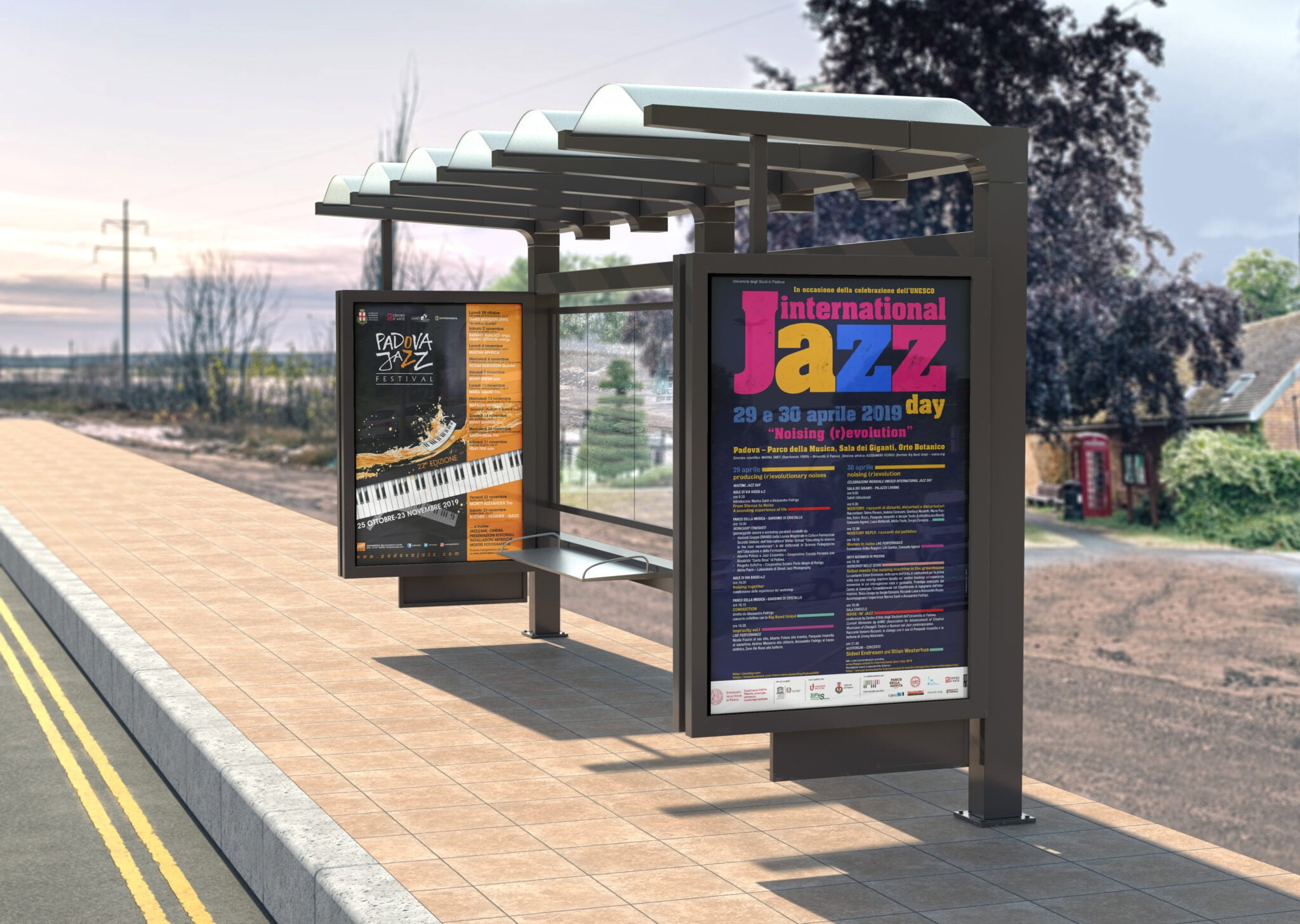 Pensilina Bus Stop Billboard retroilluminati